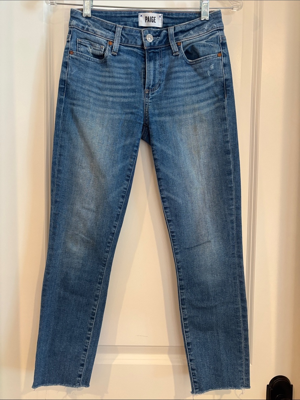 PAIGE Blue Skyline Skinny Crop Jeans